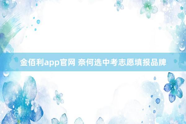 金佰利app官网 奈何选中考志愿填报品牌