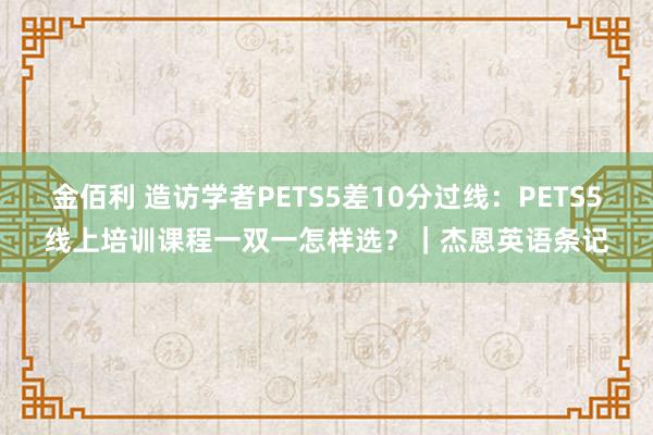 金佰利 造访学者PETS5差10分过线：PETS5线上培训课程一双一怎样选？｜杰恩英语条记
