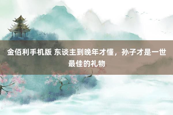 金佰利手机版 东谈主到晚年才懂，孙子才是一世最佳的礼物
