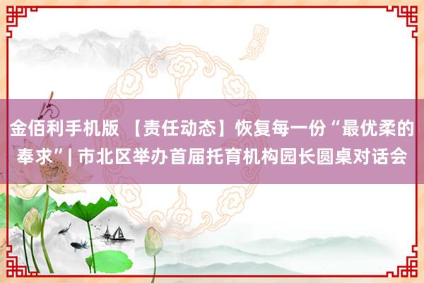 金佰利手机版 【责任动态】恢复每一份“最优柔的奉求”| 市北区举办首届托育机构园长圆桌对话会