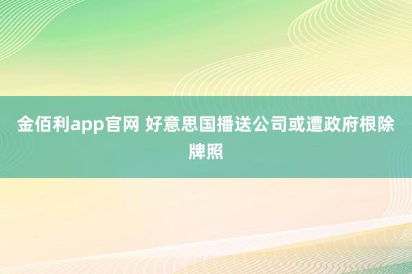 金佰利app官网 好意思国播送公司或遭政府根除牌照